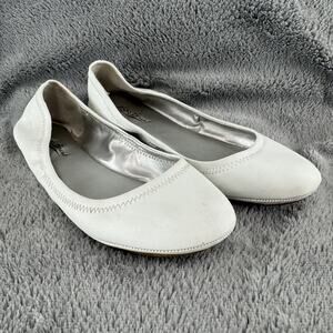 Lucky Brand Women Emmie Solid White Round Toe Ballet Flats Shoes 8.5 M READ!